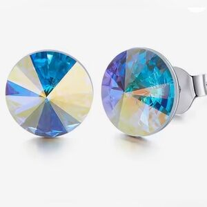 Iridescent Crystal Stud Earrings